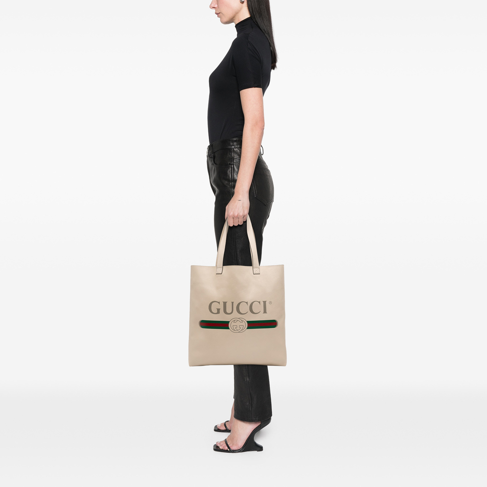 Pre-Loved Gucci Leather Logo Tote - Picture 6 of 7
